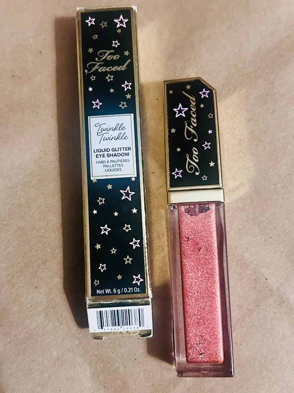 TOO FACED Twinkle Twinkle Liquid Glitter Eyeshadow, Candied Rose, NIB